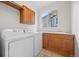 Well-lit laundry room with modern appliances and storage, plus a view at 13250 Wild Basin Way, Broomfield, CO 80020