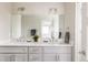 This bathroom has double sinks, great lighting, and modern fixtures for a clean and airy feel at 2134 S Galapago, Denver, CO 80223