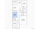 Detailed floor plan showcasing the layout with dimensions for the bedrooms, kitchen, and garage at 636 Nightsky St, Erie, CO 80516