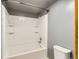 The bathroom features a combined shower and tub with a shower curtain at 4070 S Atchison Way # 101, Aurora, CO 80014