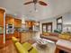 Open living room with hardwood floors and eat-in kitchen, perfect for modern living at 383 S Franklin St, Denver, CO 80209