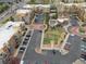 An aerial view shows the community's layout, parking, and common areas including the pool at 9019 E Panorama Cir # D320, Englewood, CO 80112