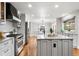 Bright and modern kitchen with a large island, stainless steel appliances, and hardwood floors at 9871 Indian Wells Dr, Lone Tree, CO 80124