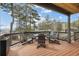 Spacious deck featuring wooded views and comfortable seating at 23785 Currant Dr, Golden, CO 80401