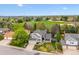 Aerial view of the home showing proximity to the neighborhood park and athletic fields at 7954 S Franklin Ct, Centennial, CO 80122