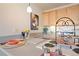 Close up of the kitchen countertop, complete with serving dishes ready for guests at 909 N Logan St # 10C, Denver, CO 80203