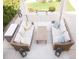 Overhead view of an outdoor patio featuring matching sofas, a center coffee table, and decorative lanterns at 2320 N Lafayette St, Denver, CO 80205
