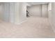 Large finished basement area with plush carpeting, ample storage and potential for recreation at 9294 Melborne Ct, Parker, CO 80134