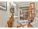 Stylish bathroom with a glass-enclosed shower, modern fixtures, and unique decorative elements at 1762 Granger Cir, Castle Rock, CO 80109