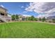Expansive green backyard with lush lawn and privacy fence, perfect for outdoor activities and relaxation at 4864 Harness Ct, Parker, CO 80134