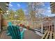 Relaxing deck with chairs and planters, offering a view of the surrounding trees at 1650 Monaco St Pkwy, Denver, CO 80220