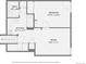 Detailed floor plan showcasing the kitchen, bathroom, bedroom and room with dimensions at 805 Northridge Rd, Highlands Ranch, CO 80126