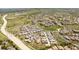 Bird's eye view of a well-planned community surrounded by green spaces and curving roads at 997 Brocade Dr, Highlands Ranch, CO 80126