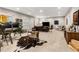 Finished basement with comfortable seating and workspace at 997 Brocade Dr, Highlands Ranch, CO 80126