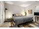 Bedroom with modern decor, neutral paint, accent lighting and comfortable furniture at 997 Brocade Dr, Highlands Ranch, CO 80126