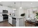 Modern kitchen with white cabinetry, stainless steel appliances, and an island with bar seating at 2729 W 28Th Ave # 302, Denver, CO 80211