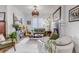Inviting living room featuring a fireplace, modern lighting, and comfortable furniture at 21658 E Tallkid Ave, Parker, CO 80138