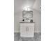 Small bathroom featuring modern vanity with a vessel sink, stylish fixtures, and clean lines at 2827 Bellaire St, Denver, CO 80207