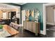 Inviting dining room with modern decor open to the kitchen at 1433 Olive St, Denver, CO 80220