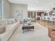 Open-concept living area flows into the dining and kitchen, featuring contemporary furnishings at 9395 Night Star Pl, Lone Tree, CO 80124