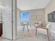 Office features neutral walls, a window view, and a large desk perfect for a work from home setting at 9395 Night Star Pl, Lone Tree, CO 80124