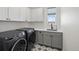 Convenient laundry room with modern washer and dryer and ample counter space at 751 Green Mountain Dr, Erie, CO 80516