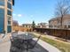 Backyard with patio and furniture, complete with privacy fence and landscaping, ideal for outdoor gatherings at 8346 Vivian St, Arvada, CO 80005