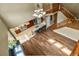 Open-concept space featuring a kitchen, dining area, and staircase, perfect for modern living at 2384 Crestridge Dr, Castle Rock, CO 80104