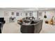 The finished basement offers a large sectional sofa, stylish decor, and ample room for entertaining guests at 6776 Salvia Ct, Arvada, CO 80007
