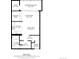 Floor plan featuring two bedrooms, kitchen, dining area, and living room, encompassing a total of 464 sq. ft at 1155 N Ash St # 1206, Denver, CO 80220