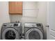Well-equipped laundry room features a Samsung washer and dryer set and ample cabinet space at 836 Sundance Ln, Erie, CO 80516