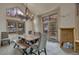 Charming dining area featuring a rustic table and stylish chandelier, creating a cozy atmosphere for memorable meals at 89 Fairview Cir, Breckenridge, CO 80424