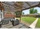 Enjoy this patio space with a pergola and lush grassy area at 1240 Ulster St, Denver, CO 80220