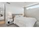 Bright bedroom with a gray upholstered bed frame, sleek white nightstands, and soft carpeting at 35 S Forest St, Denver, CO 80246