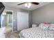 Charming bedroom includes a ceiling fan, closet, and a window which provides lots of natural light at 25046 E Bayaud Pl, Aurora, CO 80018