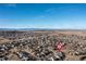 Aerial view showing home location in a residential neighborhood with mountain views at 1705 Peridot Ct, Castle Rock, CO 80108