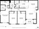 Floor plan featuring the primary bedroom, two additional bedrooms, kitchen, and dining area at 4451 S Ammons St # 2-204, Littleton, CO 80123