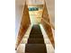 Staircase featuring carpeted steps, light wood walls, and wooden hand railing at 1516 S Lowell Blvd, Denver, CO 80219