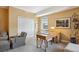 Comfortable living room featuring a work space with a built-in bookshelf at 1512 Larimer St # 39, Denver, CO 80202