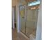 Clean and spacious walk-in shower with glass enclosure at 498 Grey Rock St, Brighton, CO 80601