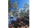 Outdoor deck featuring a relaxing hot tub, surrounded by snow-covered trees, perfect for mountain retreats at 2218 Witter Gulch Rd, Evergreen, CO 80439