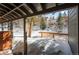 View from covered deck shows snowy backyard at 147 Illinois Gulch Rd # 4, Breckenridge, CO 80424