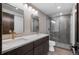 Modern bathroom with double sinks and a large walk-in shower at 147 Illinois Gulch Rd # 4, Breckenridge, CO 80424