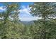 Scenic view through the trees showing the mountain landscape and distant horizon at 10390 Hondah Dr, Littleton, CO 80127