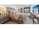 Comfortable bedroom features large bed, mountain view, and modern decor at 405 Village Rd # 405, Breckenridge, CO 80424