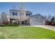 Charming two-story home with a well-manicured lawn, mature tree and an attached two-car garage at 6708 S Niagara Ct, Centennial, CO 80112