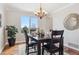 Dining room with hardwood floors, chandelier, and a view at 1820 Cooper Ct, Castle Rock, CO 80109