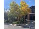 Well-manicured front yard with mature trees and inviting curb appeal at 16873 Boreas Ct, Parker, CO 80134