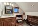 Bathroom vanity with a granite countertop, mirror, and ample storage space plus a mountain view at 59 Gold Run Rd, Breckenridge, CO 80424