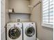 Well-equipped laundry room with modern washer and dryer, built in shelving and a drying rack at 3440 W 33Rd Ave, Denver, CO 80211